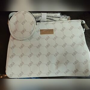 BOGO - Nicole Miller Crème/Bone Sig Crossbody Handbag NWT